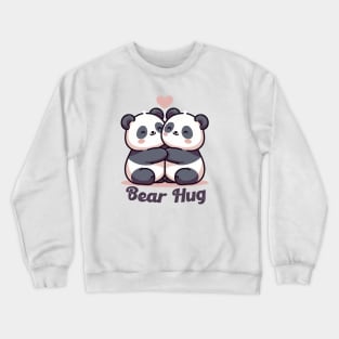 Couple Panda Bear in Love Print art illustration Panda Valentines gifts Crewneck Sweatshirt